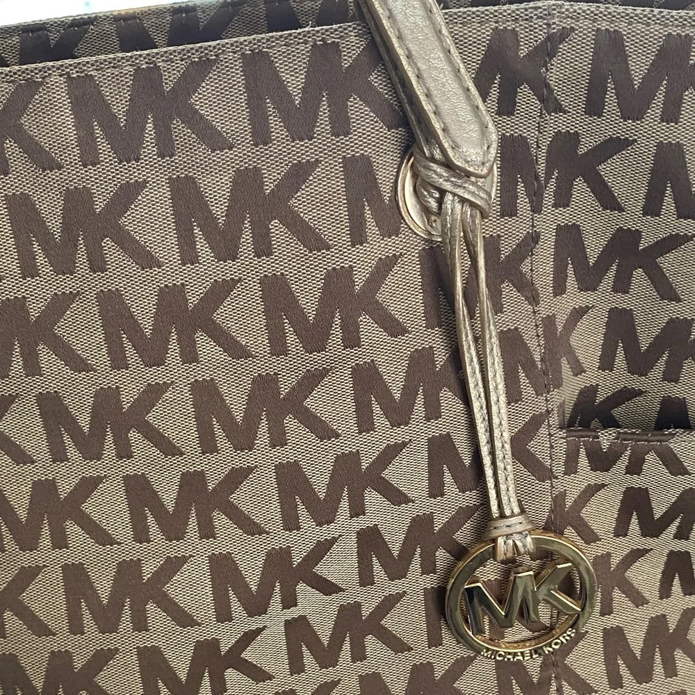 Michael Kors Brown and Gold Signature Tote